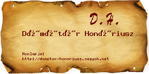 Dömötör Honóriusz névjegykártya
